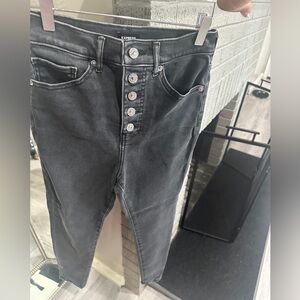 Express Women's Charcoal High Rise Jeans
